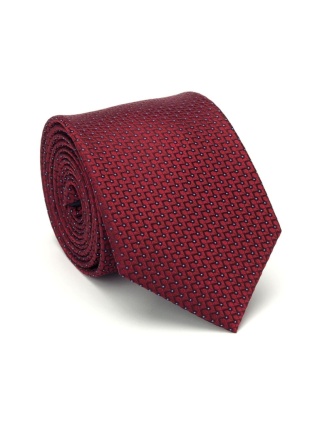 Burgundy Jacquard Silk Tie with Micro Pattern KR-683