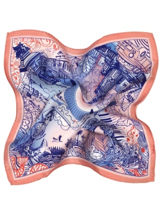 Poszetka Warszawa 100% silk 30x30 cm PJ-098