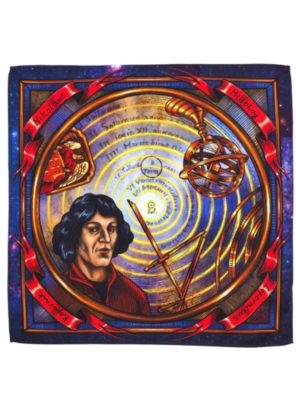 Poszetka jedwabna Mikołaj Kopernik 30x30 cm MK-025