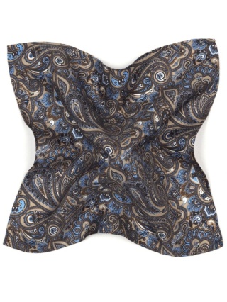 Poszetka jedwabna w motyw paisley 30x30cm PJ-397