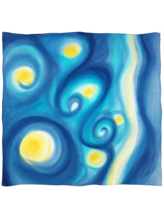 Ręcznie malowana apaszka jedwabna 90x90 cm AM-023