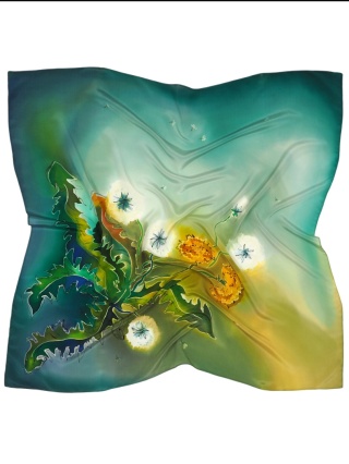 Ręcznie malowana apaszka jedwabna 90x 90cm AM-032