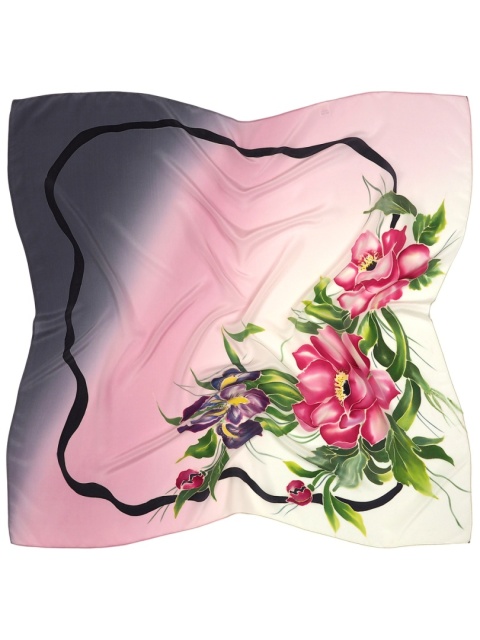 Hand-painted silk scarf 90x90cm AM-091