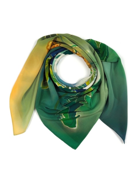 Hand-painted silk scarf 90x90cm AM-092