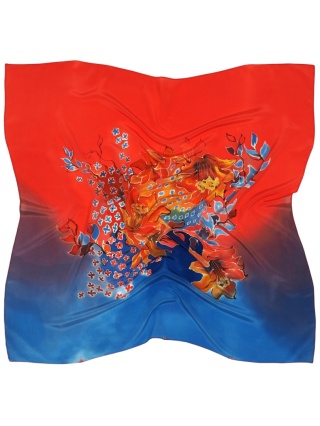 Ręcznie malowana apaszka jedwabna 90x90cm AM-031