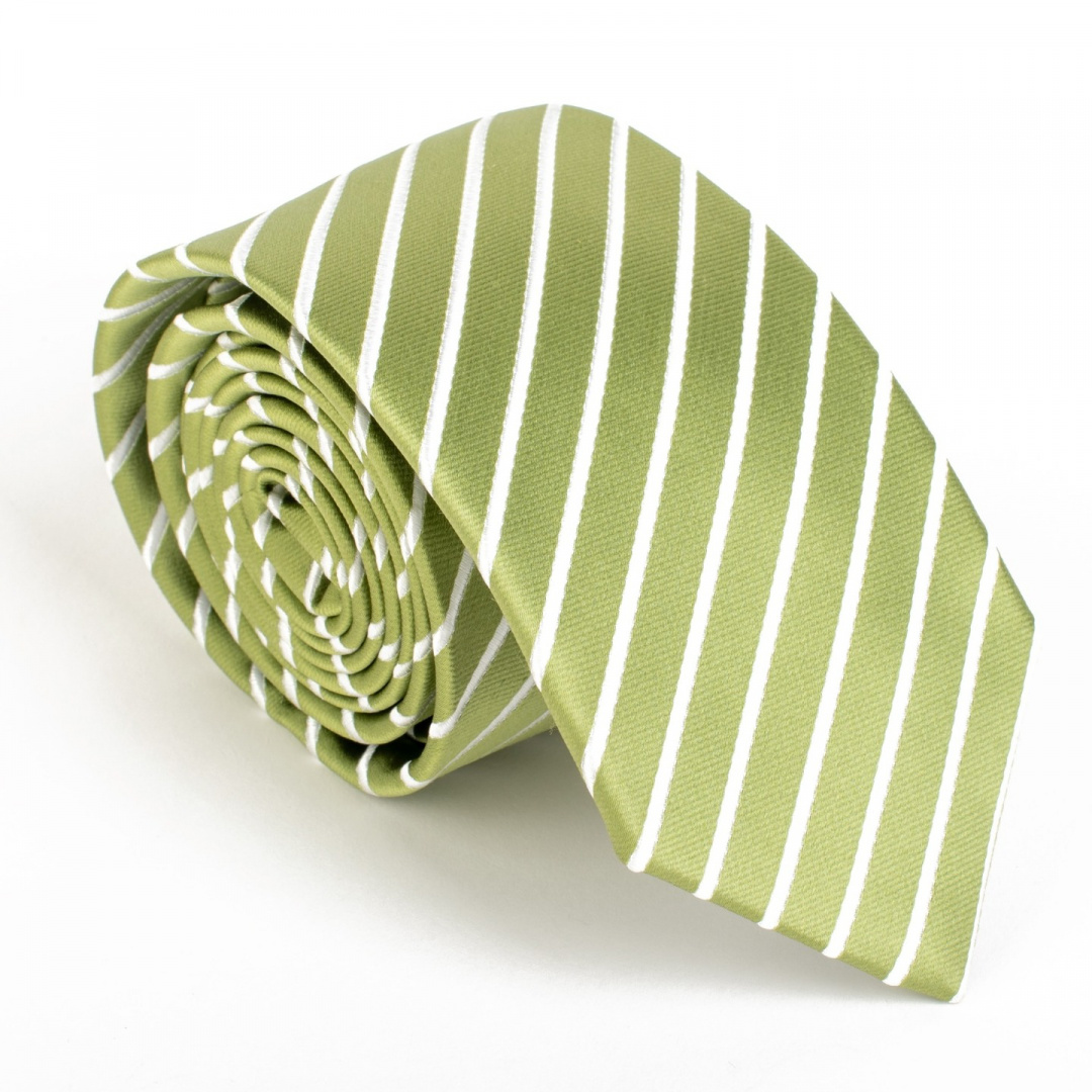 KM-117 Zielony krawat ze wzorem