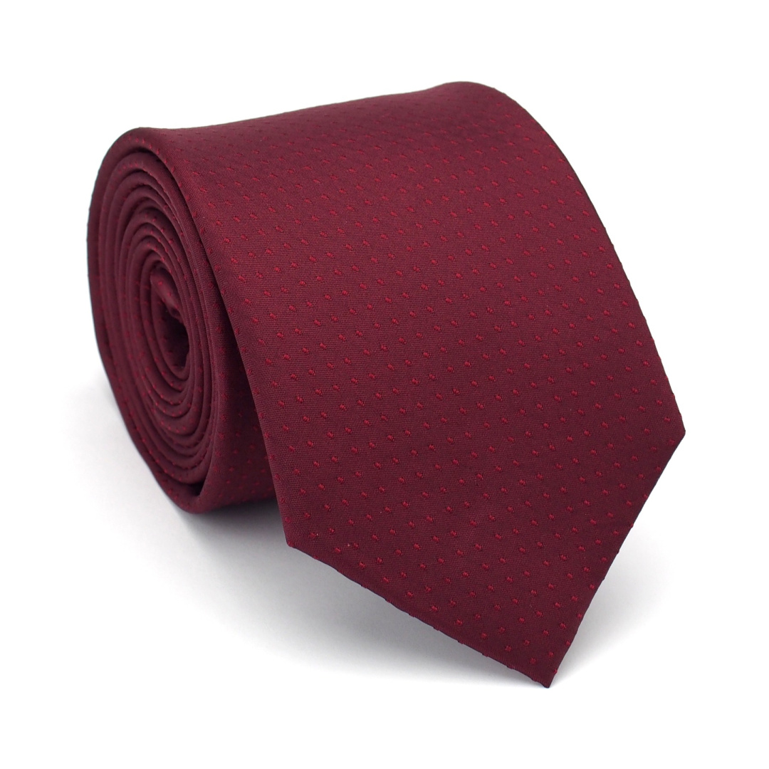 KR-022 Czerwony krawat mski jedwabny - elegancki krawat na prezent