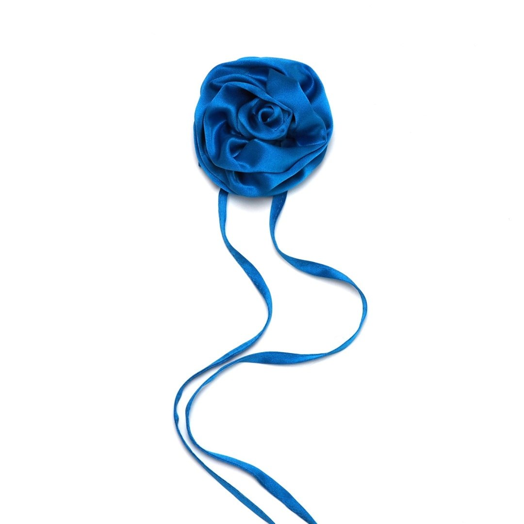 choker róża niebieska