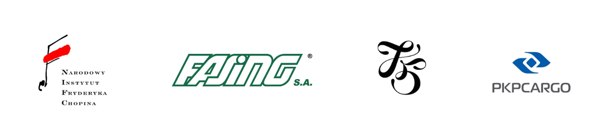 logotypy partnerskie: Narodowy Instytut Fryderyka Chopina, Fasing, ASKO, PKP Cargo